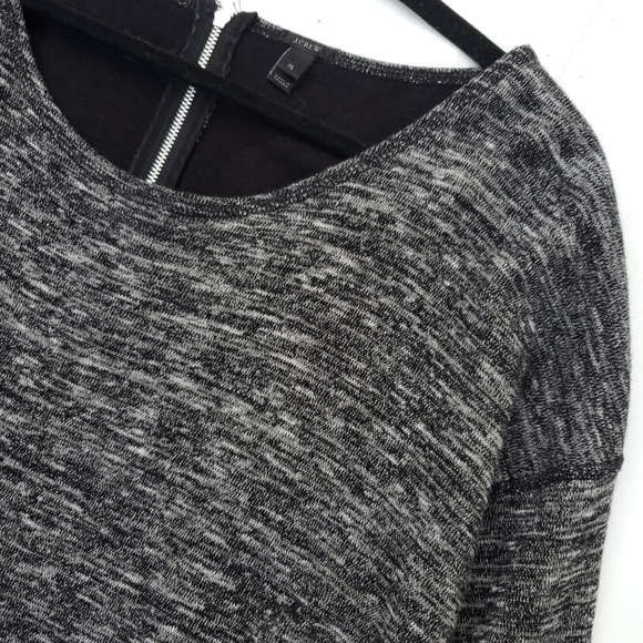 J. Crew Gray Heathered Thick Zip Back Sweater - Picture 3 of 6